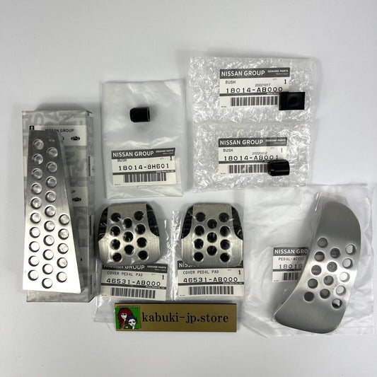 Nissan Genuine GTR R34 BNR34 Aluminum Pedals Cover Gas Brake Clutch Footrest Set