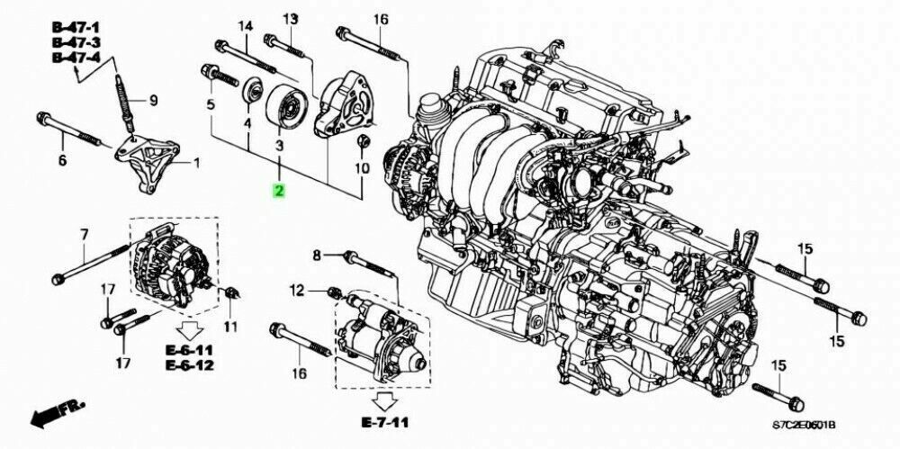 HONDA ACURA Genuine 31170-PNA-023 CR-V Accord TSX Belt Tensioner Assembly New