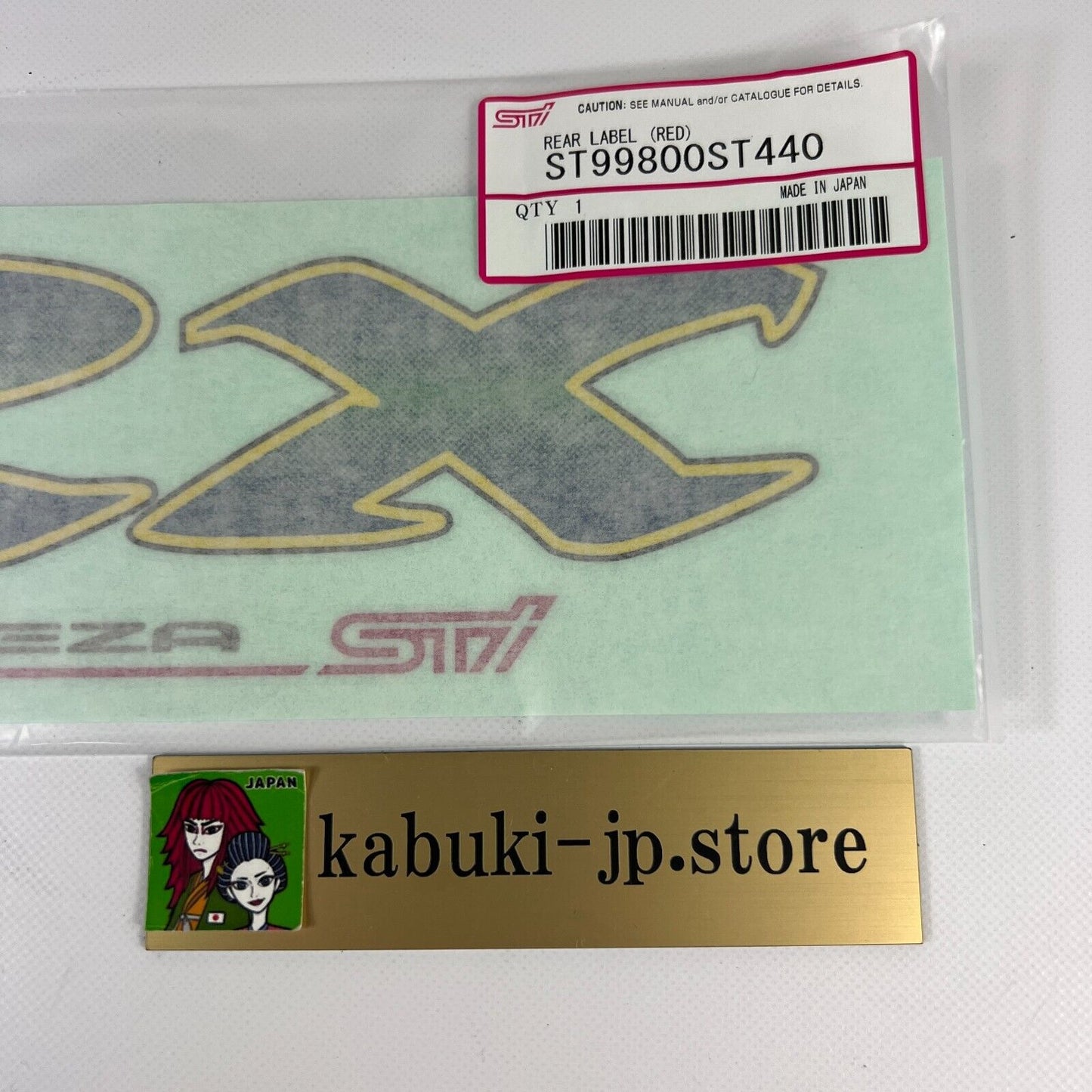 SUBARU Genuine GC8 Impreza WRX STI Rear Trunk White Decal Sticker OEM JDM 93070