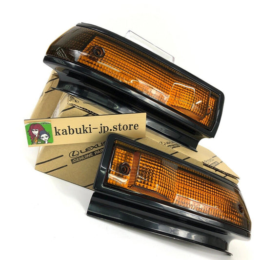 Toyota Genuine Trueno AE86 Sprinter Turn Signal Lamp Lens LH & RH Pair Set Japan