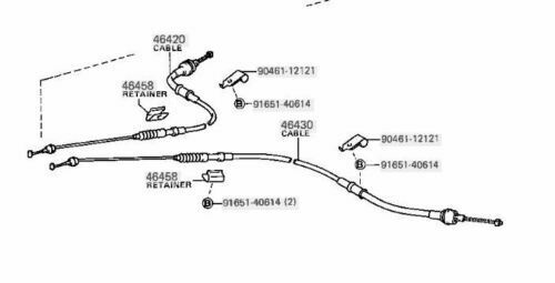 Toyota Genuine L & R Set COROLLA CP AE86 CABLE ASSY PARKING BRAKE Center OEM New