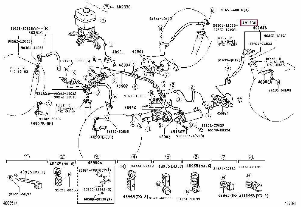 Toyota Genuine 49163-60041 OEM Land Cruiser LX 470 Hose Suspension Japan New