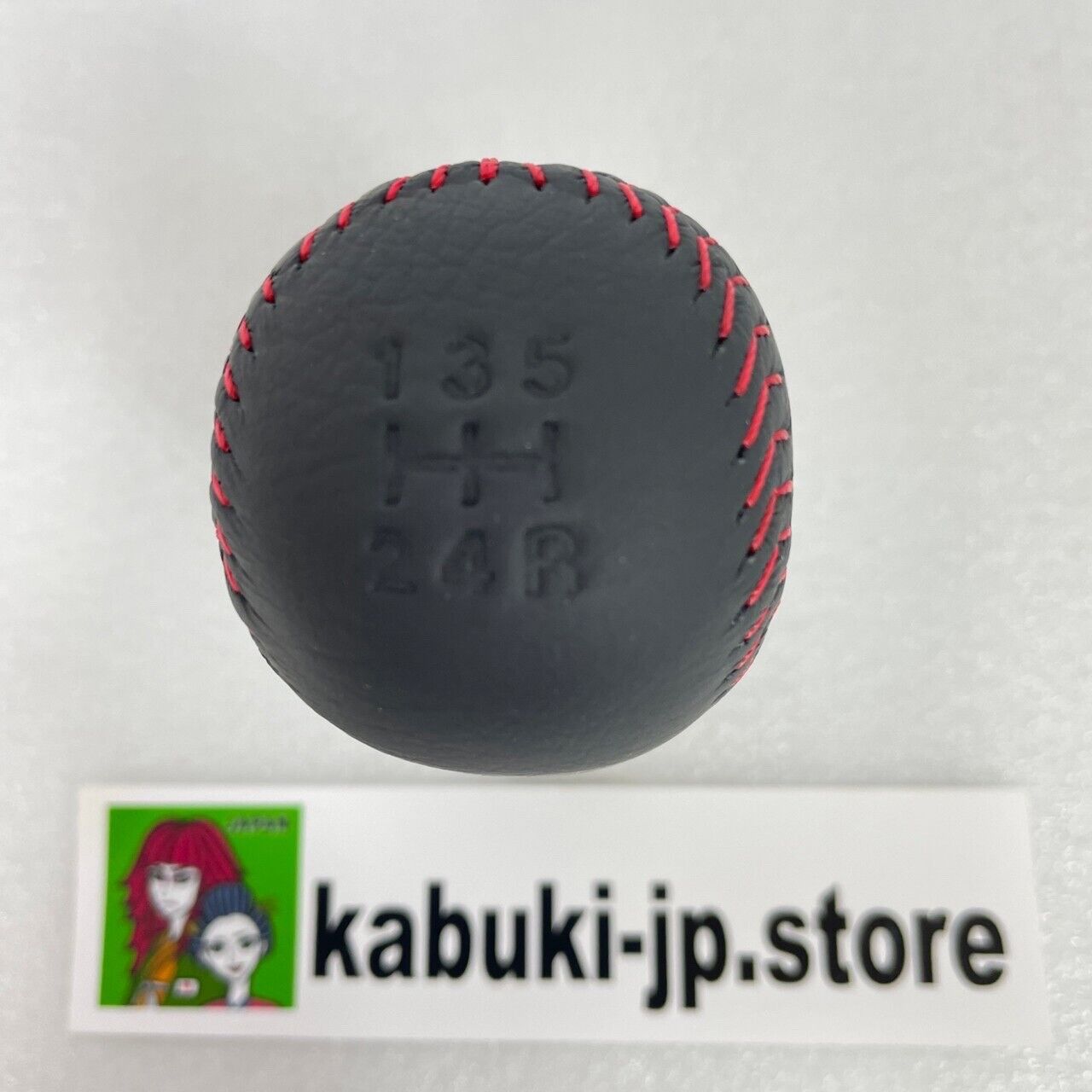 Mazda Genuine RX-7 FD3S Black Red Stitch Leather Shift Knob R504-17-520 00 OEM