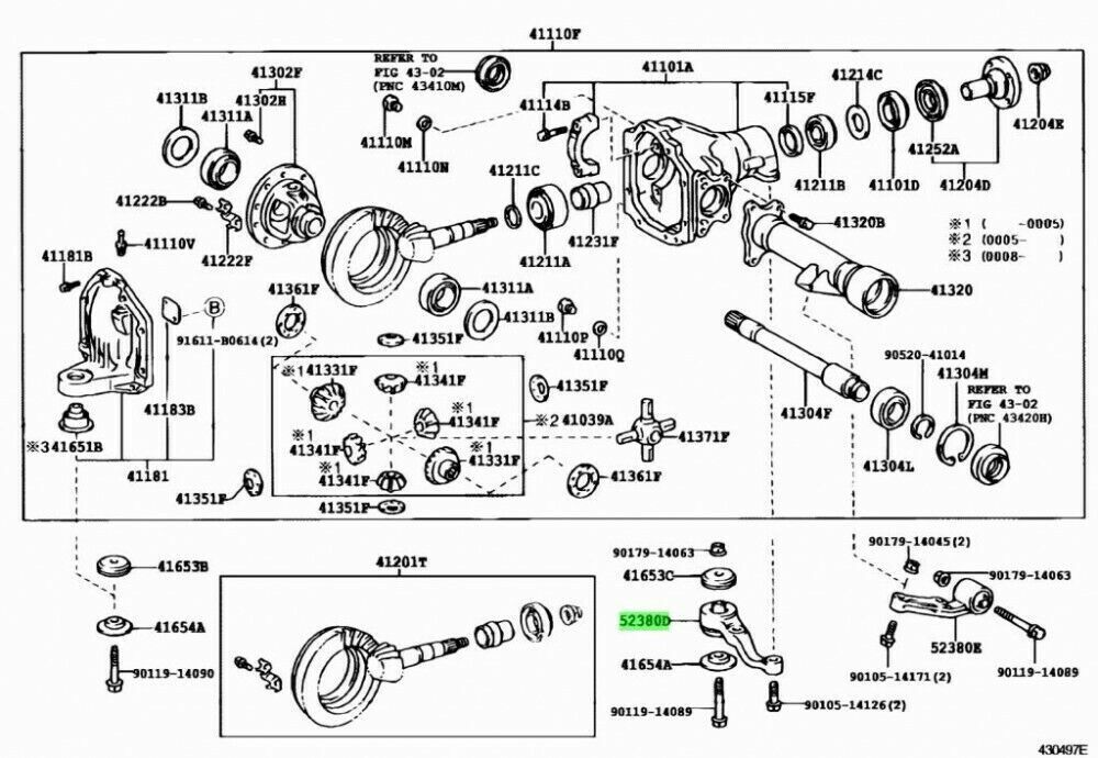 Toyota Genuine 52380-60030 Land Cruiser Front Housing Differential Support OEM
