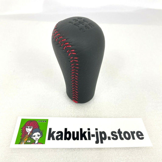 Mazda Genuine RX-7 FD3S Black Red Stitch Leather Shift Knob R504-17-520 00 OEM