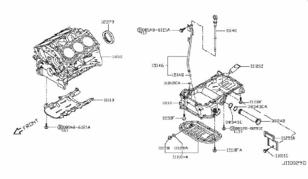 Nissan Genuine 11110-5CA2A Pan assy-oil Infiniti Q50 400 Sport Sedan 4-Door OEM