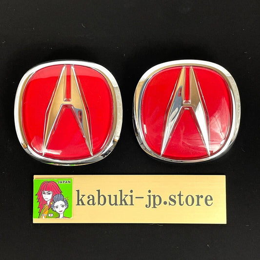 Honda Acura Genuine 97-01 Integra DC2 Type-R Front & Rear 2 Set Red Emblem OEM