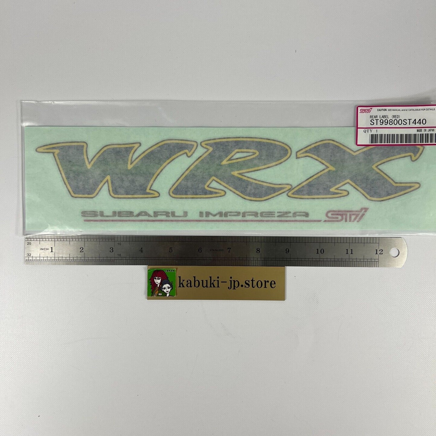 SUBARU Genuine GC8 Impreza WRX STI Rear Trunk White Decal Sticker OEM JDM 93070