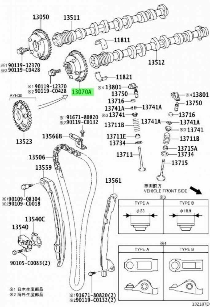 Toyota Genuine 13070-36030 OEM GEAR ASSY, CAMSHAFT TIMING EXHAUST SCION TC New